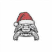 Kerstschildpad Sinterklaashoed Vintage Gravure Ont Sticker (Voorkant)