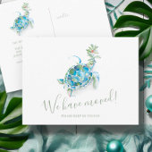 Kerstschildpad voor de kust - Zee - aankondiging Briefkaart