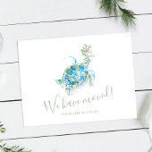 Kerstschildpad voor de kust - Zee - aankondiging Briefkaart