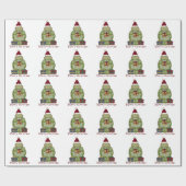 kerstschildpad voor feestdagen cadeaupapier (Vlak)