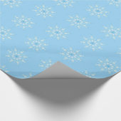 kerstschilfers met blauw sneeuwvlokken cadeaupapier (Hoek)