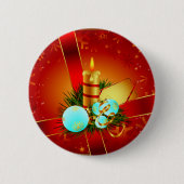 kerstschilfers ronde button 5,7 cm (Voorkant)