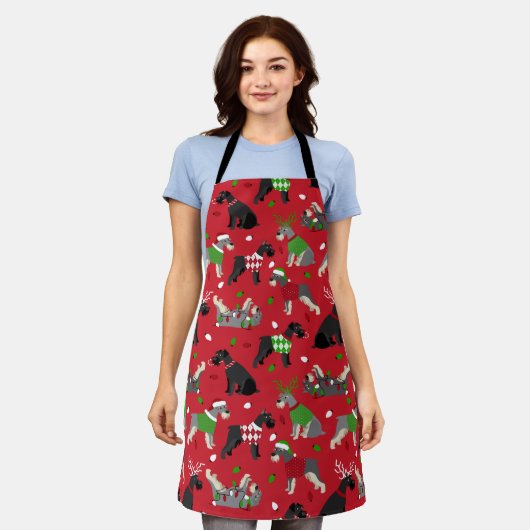 KerstSchnauzer Apron Schort (Gedragen)