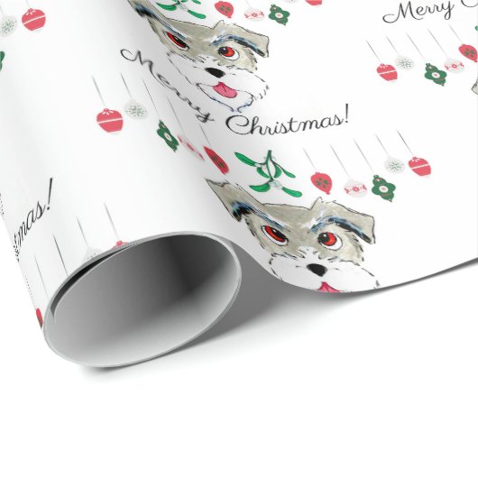Kerstschnauzer Cadeaupapier (Rol Hoek)