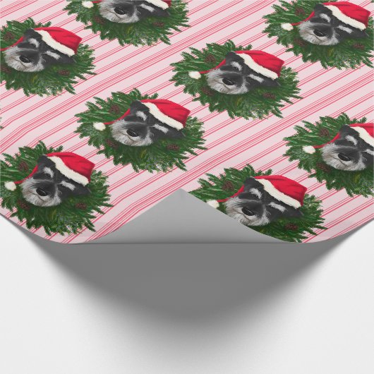 Kerstschnauzer Cadeaupapier (Hoek)