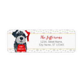 Kerstschnauzer Dog Santa Hat Adresetiketten Etiket