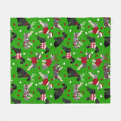 Kerstschnauzer Fleece Blanket (Voorkant (Horizontaal))