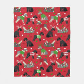 Kerstschnauzer Fleece Blanket Deken (Voorkant)