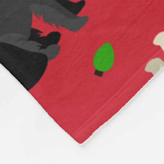 Kerstschnauzer Fleece Blanket Deken (Hoek)