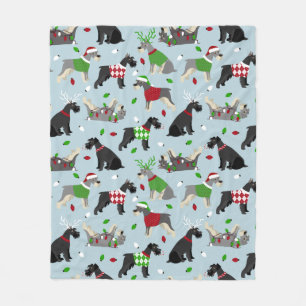 Kerstschnauzer Fleece Deken