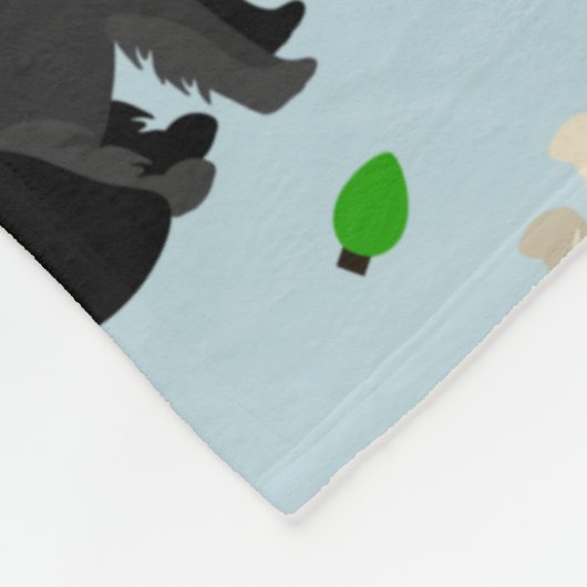 Kerstschnauzer Fleece Deken (Hoek)