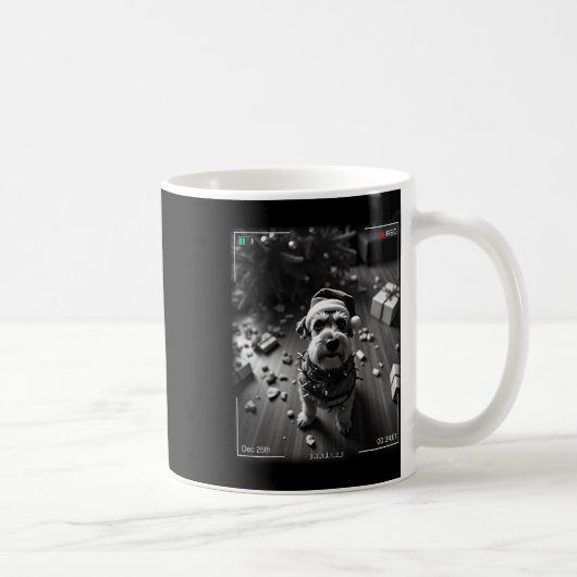 Kerstschnauzer gevangen op camera  koffiemok (Rechts)