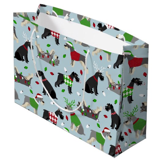 Kerstschnauzer Groot Cadeauzakje (Achterkant Gekanteld)