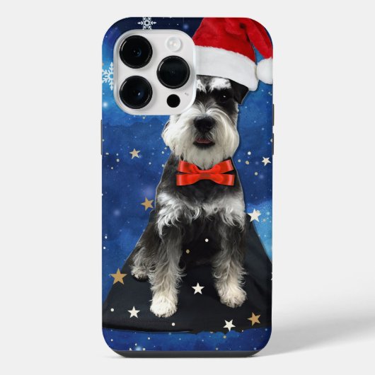 Kerstschnauzer iPhone Hoesje (Achterkant)