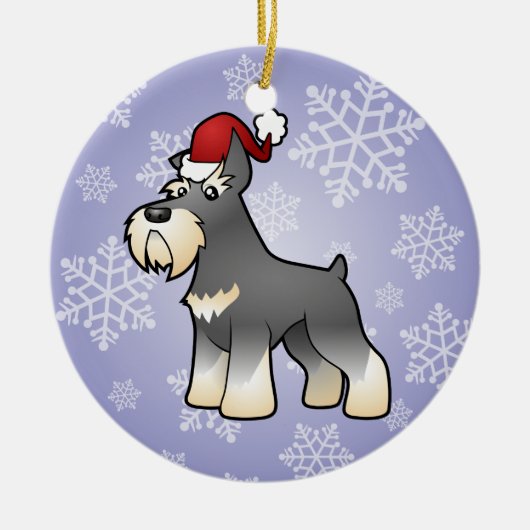 Kerstschnauzer Keramisch Ornament (Voorkant)