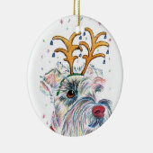 Kerstschnauzer Keramisch Ornament (Rechts)