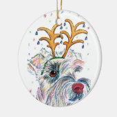 Kerstschnauzer Keramisch Ornament (Links)