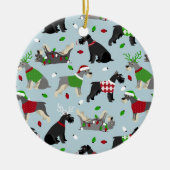 Kerstschnauzer Keramisch Ornament (Voorkant)