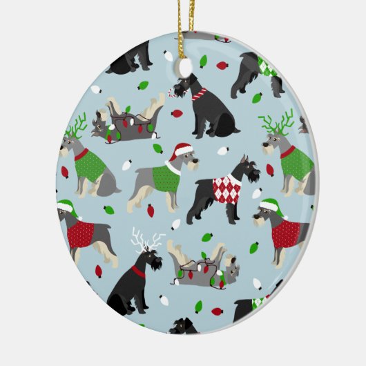 Kerstschnauzer Keramisch Ornament (Links)