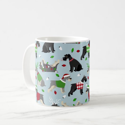 Kerstschnauzer Koffiemok (Voorkant links)