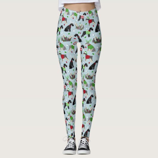 Kerstschnauzer Leggings (Voorkant)