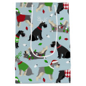 Kerstschnauzer Medium Cadeauzakje (Achterkant)