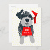 Kerstschnauzer met Briefkaart van Santa Hat (Voorkant / Achterkant)