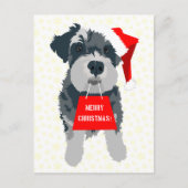Kerstschnauzer met Briefkaart van Santa Hat (Voorkant)