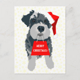 Kerstschnauzer met Briefkaart van Santa Hat