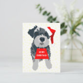 Kerstschnauzer met Briefkaart van Santa Hat (Staand voorkant)