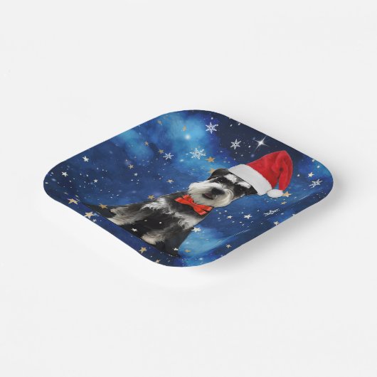 Kerstschnauzer Papieren Bordje (Gebogen)
