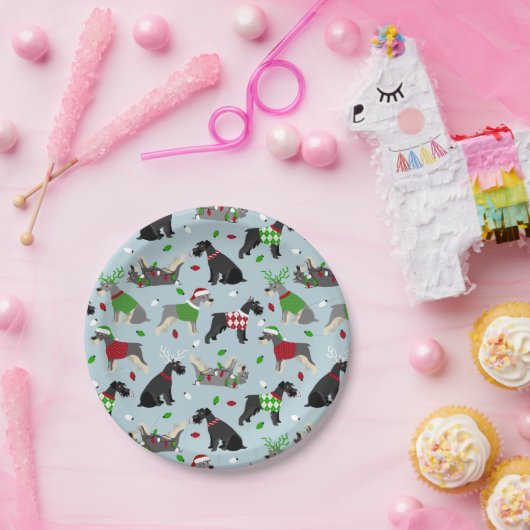 Kerstschnauzer Papieren Bordje (Feest)