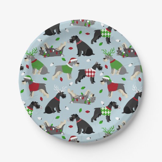 Kerstschnauzer Papieren Bordje (Voorkant)