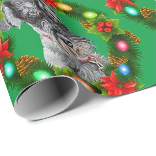 KerstSchnauzer Salt Pepper Cadeaupapier (Rol Hoek)