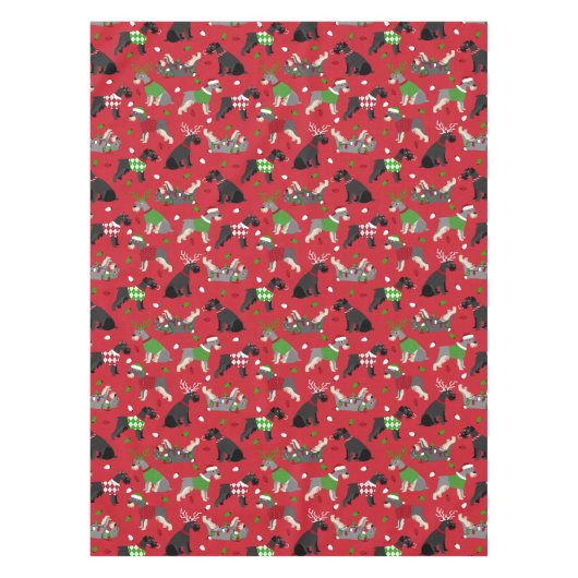 KerstSchnauzer Tablecloth Tafelkleed (Voorkant)
