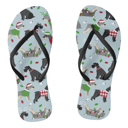 Kerstschnauzer Teenslippers (Voetbed)