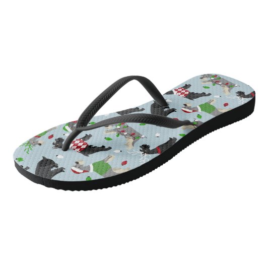 Kerstschnauzer Teenslippers (Schuin)