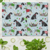 Kerstschnauzer Theedoek (Gevouwen)