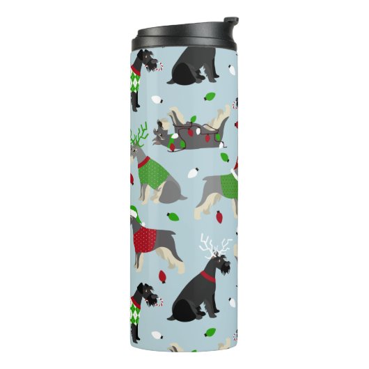 Kerstschnauzer Thermosbeker (Gedraaid links)