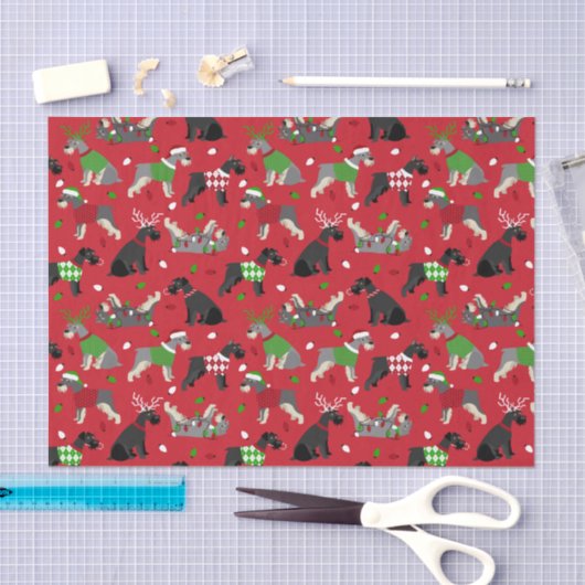 Kerstschnauzer, tijdpapier tissuepapier (Craft)