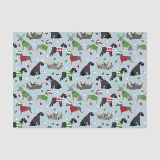 Kerstschnauzer Tissuepapier (Voorkant)