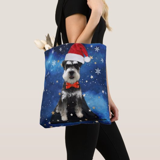Kerstschnauzer Tote Bag (Dichtbij)