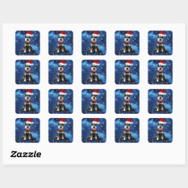 Kerstschnauzer Vierkante Sticker