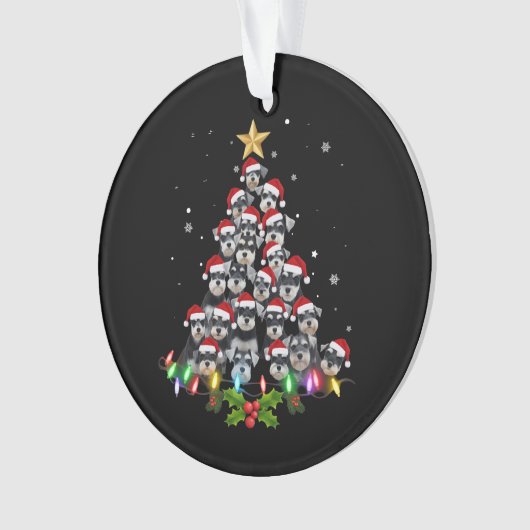 Kerstschnauzerhond Boom Kerstmis Huisdier Dier Ornament (voorkant)