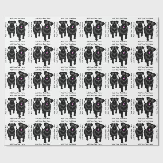 Kerstschnauzers - Aangepaste tekst Cadeaupapier (Vlak)