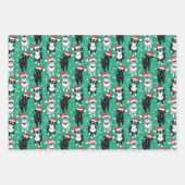 Kerstschnauzers die in de sneeuw spelen inpakpapier vel (Voorkant 3)