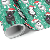 Kerstschnauzers in Santa Hats Cadeaupapier (Rol Hoek)