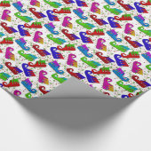 Kerstschoenen met een patroon van verpakkingspapie cadeaupapier (Hoek)