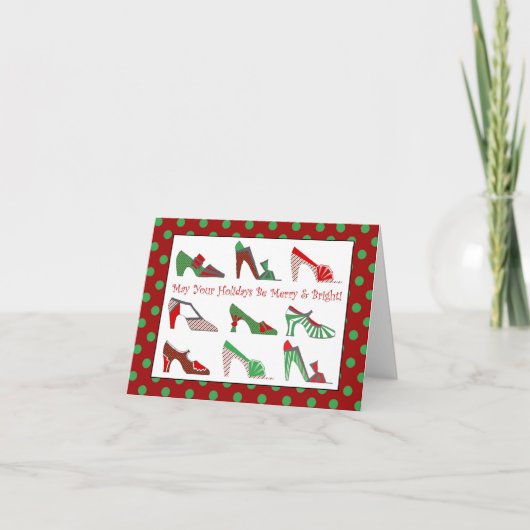 Kerstschoenen Wenskaart Feestdagen Kaart (Voorkant)