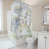 Kerstschoenengordijn/Snowman Douchegordijn (In situ)